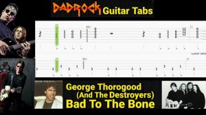 Bad To The Bone - George Thorogood - Slide Guitar + Bass TABS Lesson