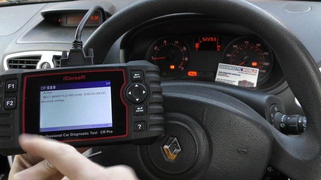 Turn Off Reset Renault Check Engine Spanner Wrench Graph Icon Warning Light with iCarsoft CR PRO смотреть онлайн