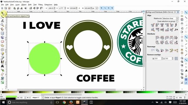 starbucks rings in Inkscape - with & without center, change stars to hearts смотреть онлайн