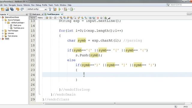 Stack for Balanced Parenthesis in JAVA || Code & URDU Explanation смотреть онлайн
