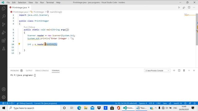 #3 print an Integer (Entered by user) in java смотреть онлайн