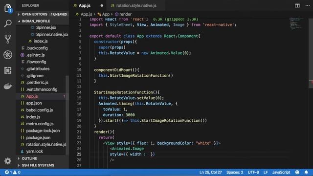 React Native Rotate Image View Using Animation смотреть онлайн