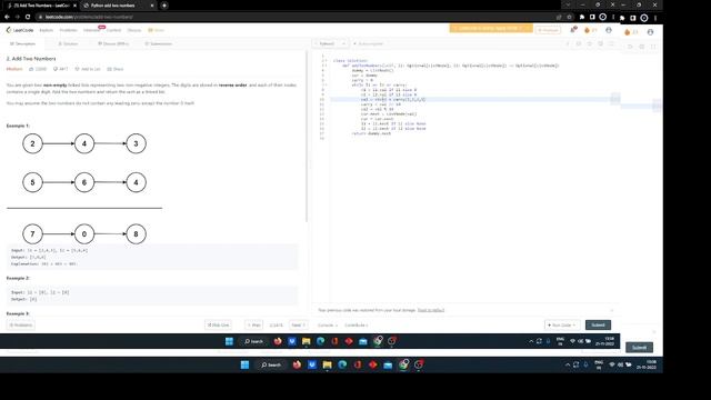 2.Add Two Numbers | in hindi || leetcode solutions || python code смотреть онлайн