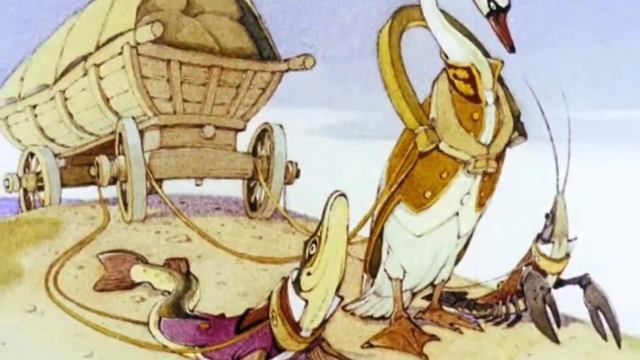 Басня Крылова ,, Лебедь, рак и щука