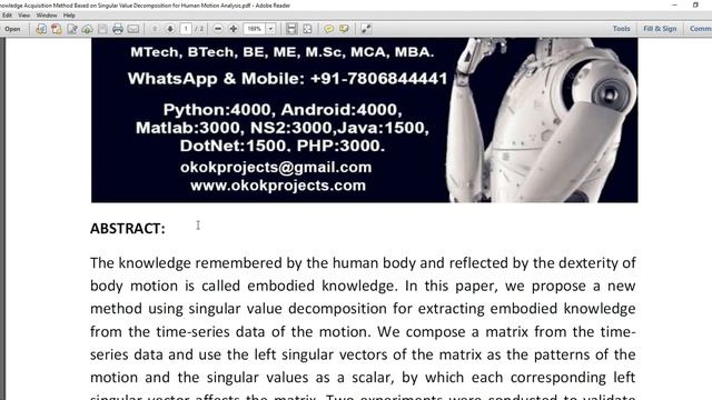 Knowledge Acquisition Method Based on Singular Value Decomposition for Human Motion Analysis смотреть онлайн