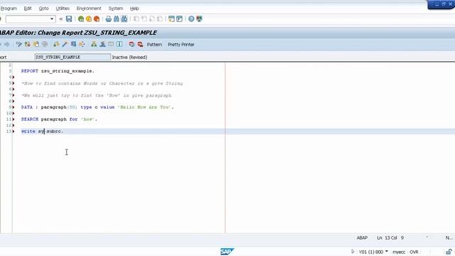 How to Find Word or Char and its Position in a String in SAP ABAP - Intact Abode смотреть онлайн