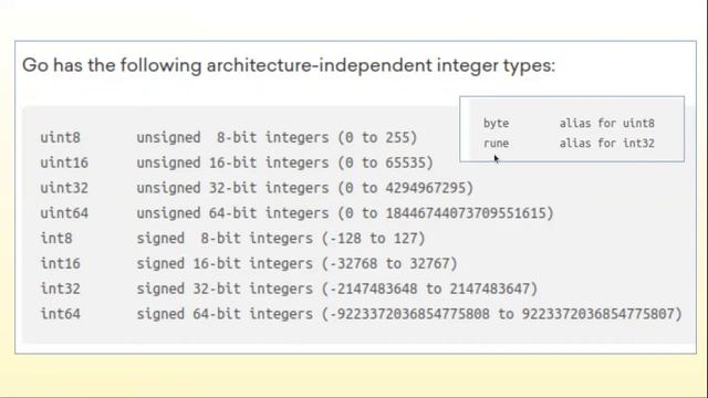 Go Data Types - Integer. Float смотреть онлайн