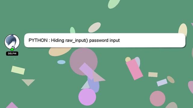 PYTHON : Hiding raw_input() password input смотреть онлайн