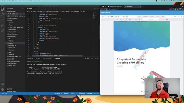 Watermark PDFs, MS Office, images, videos in React JavaScript - PDFTron WebViewer Series смотреть онлайн