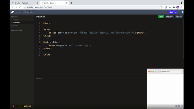 Alpine Js - Event Listeners смотреть онлайн