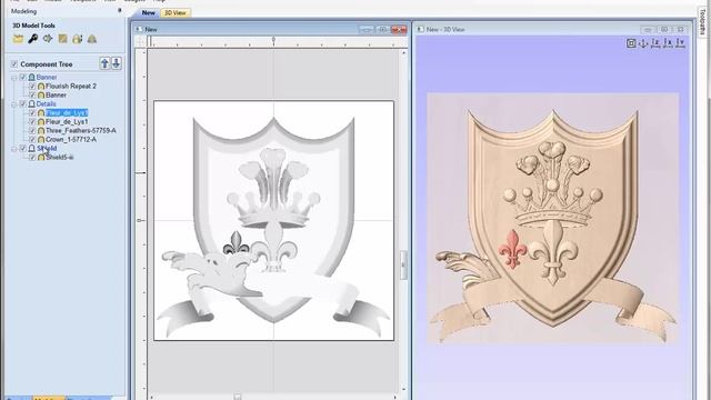 Vectric V8 Tutorials - Simple Crest 3D Assembly смотреть онлайн