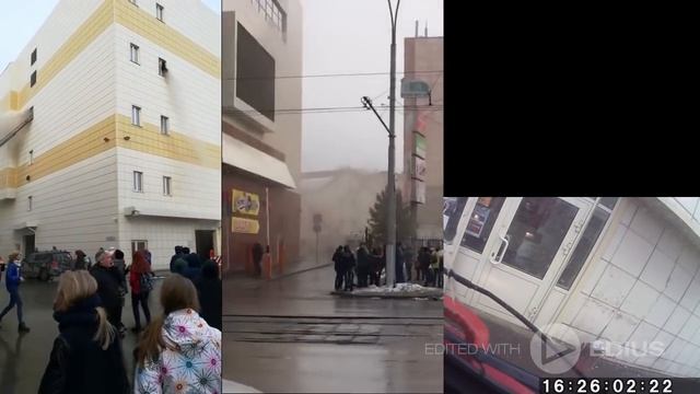 Зимняя Вишня редкие кадры (человека снимают с окна; пожарные на автолестнице) смотреть онлайн