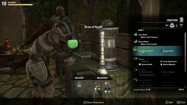 Elder Scrolls Online Alchemy Health + Stamina Potion Crafting смотреть онлайн