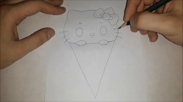 Рисуем Hello Kitty вместе! Как нарисовать Hello Kitty? HOW TO DRAW HELLO KITTY #drawings смотреть онлайн