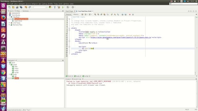 Netbeans IDE: Using jQuery's hover method and click method смотреть онлайн