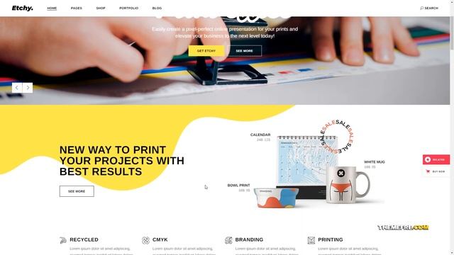 Etchy - Print Shop WordPress Theme printing services printing tool Build Website смотреть онлайн