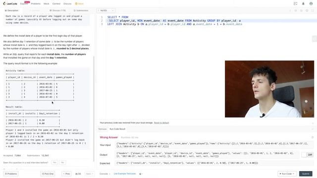 LeetCode 1097: Game Play Analysis V (Hard) [SQL] смотреть онлайн