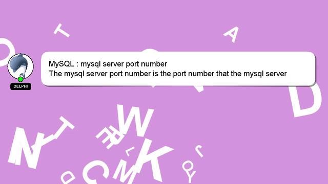 MySQL : mysql server port number смотреть онлайн