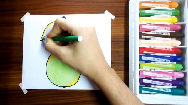 How to draw Pear fruits with oil pastel color for the beginners 🍐 смотреть онлайн