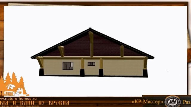 Баня - гараж из бревна, технология строительства Post&Beam смотреть онлайн
