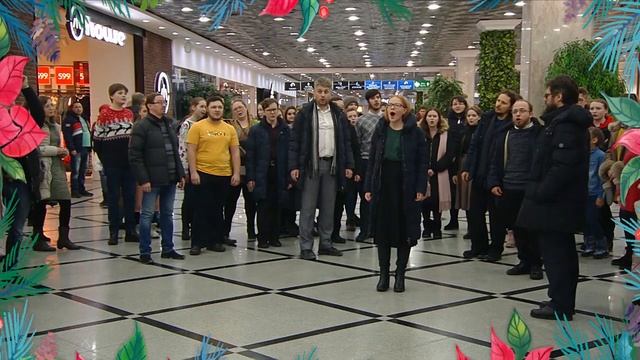 #НаСвяткиПоемКолядки. Рождественский флешмоб в "Гринвиче". "Щедрик" смотреть онлайн