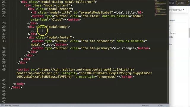 How to create a full screen modal in Bootstrap 5 Part 1 смотреть онлайн