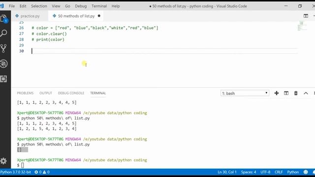 List Methods in Python || Methods : count , clear , sort ,sorted ,reverse ,copy ,split , join смотреть онлайн