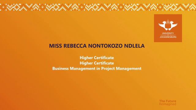 University Of Johannesburg - 26 March 2021, 09h00 - Virtual Graduation Ceremony