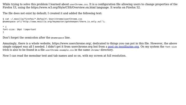 How do I increase the font size of menus, tabs, and other user interface elements in Firefox 52? смотреть онлайн