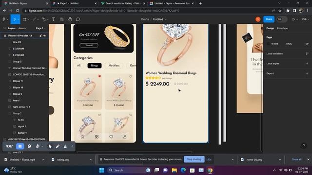Jewellery store app ui design in figma / Daily Challenge Day :- 2 смотреть онлайн