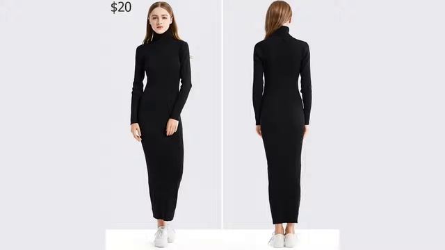 Одежда с AliExpress. Теплое длинное вязаное платье свитер осень зима с длинными рукавами. смотреть онлайн