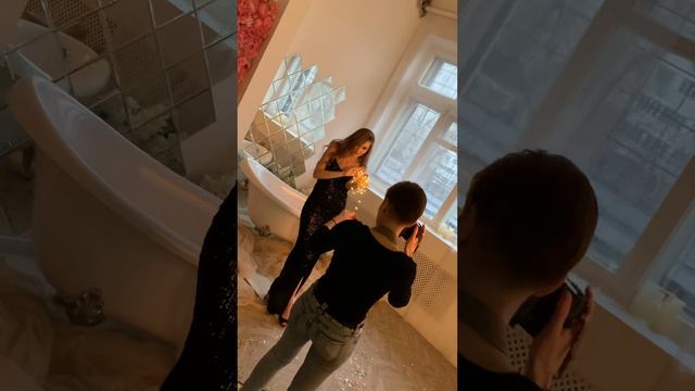 Чёрное платье в пайетках