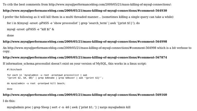 Bulk or mass killing misbehaving MySQL queries (4 Solutions!!) смотреть онлайн