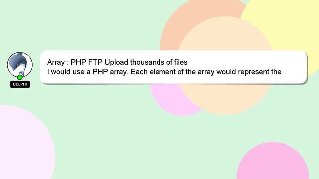 Array : PHP FTP Upload thousands of files смотреть онлайн