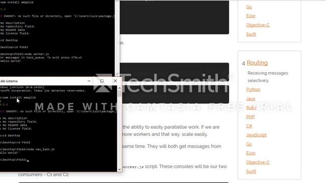 implementación del patrón competing consumers (work queues) mediante servidor RabbitMQ en la nube смотреть онлайн