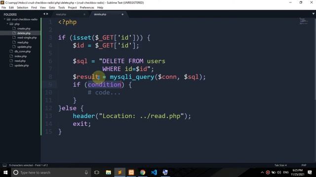 Checkbox & Radio CRUD using PHP & MySQL Database - #4 Delete смотреть онлайн