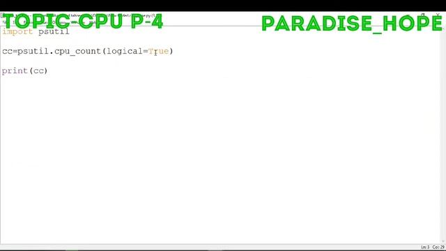 Psutil python Topic-CPU P-4 how to get information about cores we have смотреть онлайн