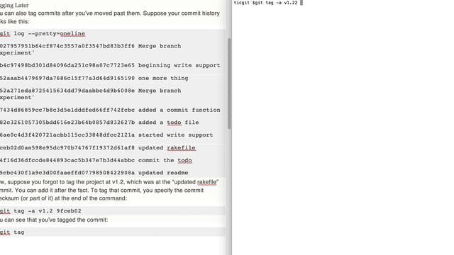 git tagging previous commits смотреть онлайн
