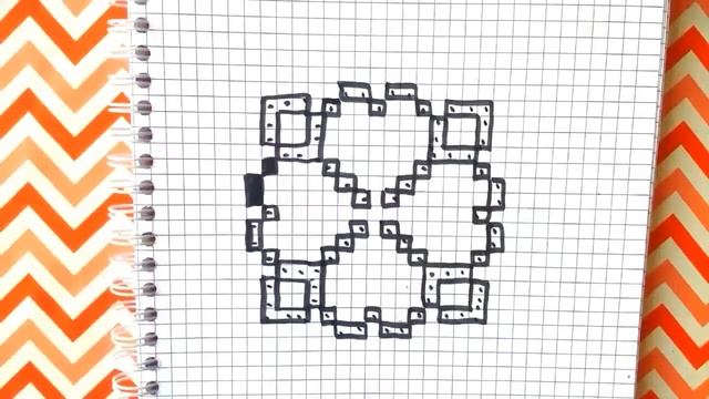 Рисунки по клеточкам, Как нарисовать по клеточкам очень красивый цветок.PIXEL ART FLOWER смотреть онлайн