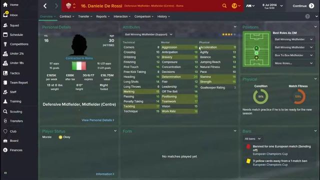 Football Manager Player Roles BALL WINNING MIDFIELDER смотреть онлайн