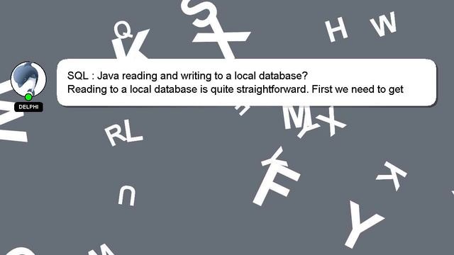 SQL : Java reading and writing to a local database? смотреть онлайн