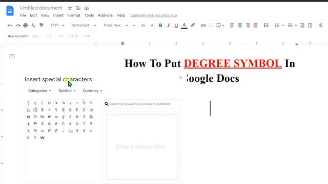 How To Put DEGREE SYMBOL In Google Docs - [ ✔️SOLVED ] смотреть онлайн