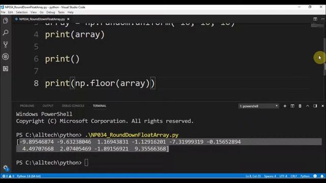 numpy round down float array смотреть онлайн