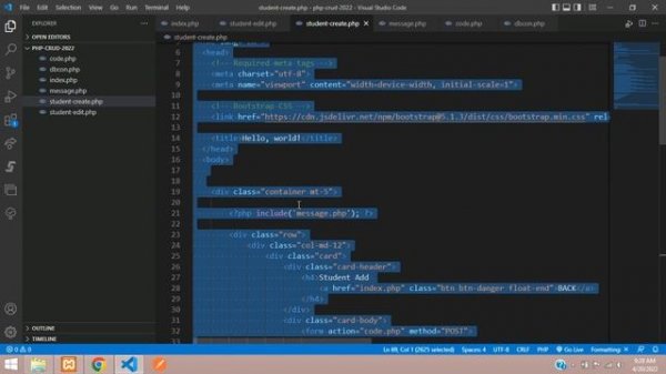 PHP CRUD | Create, Read, Update, Delete, View using PHP MySql using Bootstrap 5 | PHP CRUD in 2022