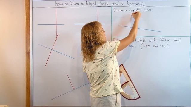 How to draw a right angle (perpendicular line) and a rectangle смотреть онлайн
