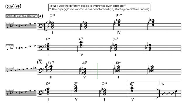 BLUE BOSSA (Bass Clef) Backing Track with Sheet Music смотреть онлайн