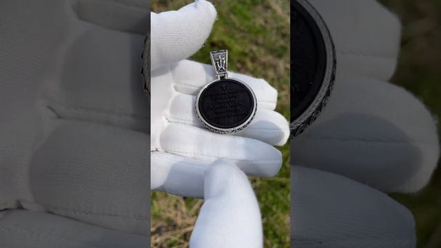 Св. Георгий Победоносец подвеска из серебра 925 пробы и драгоценного дерева Эбен смотреть онлайн