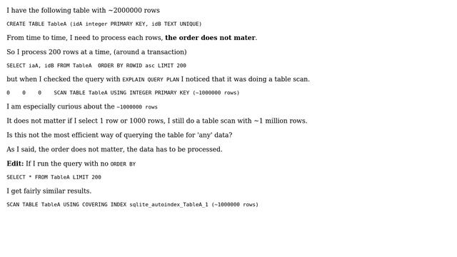 Databases: Why does a SELECT with no WHERE cause a full table scan, (or does it)? смотреть онлайн