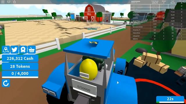 Тёма с папой играют в РОБЛОКС симулятор фермы смотреть онлайн