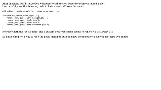 Wordpress: Remove "posts" from admin but show a custom post (2 Solutions!!) смотреть онлайн